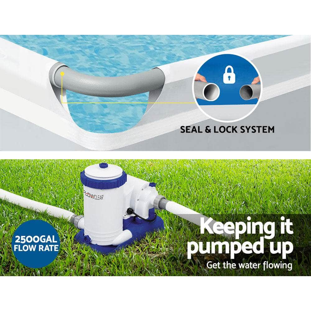 Bestway Above Ground Swimming Pool,7.32m x 3.66m x 1.32m,white