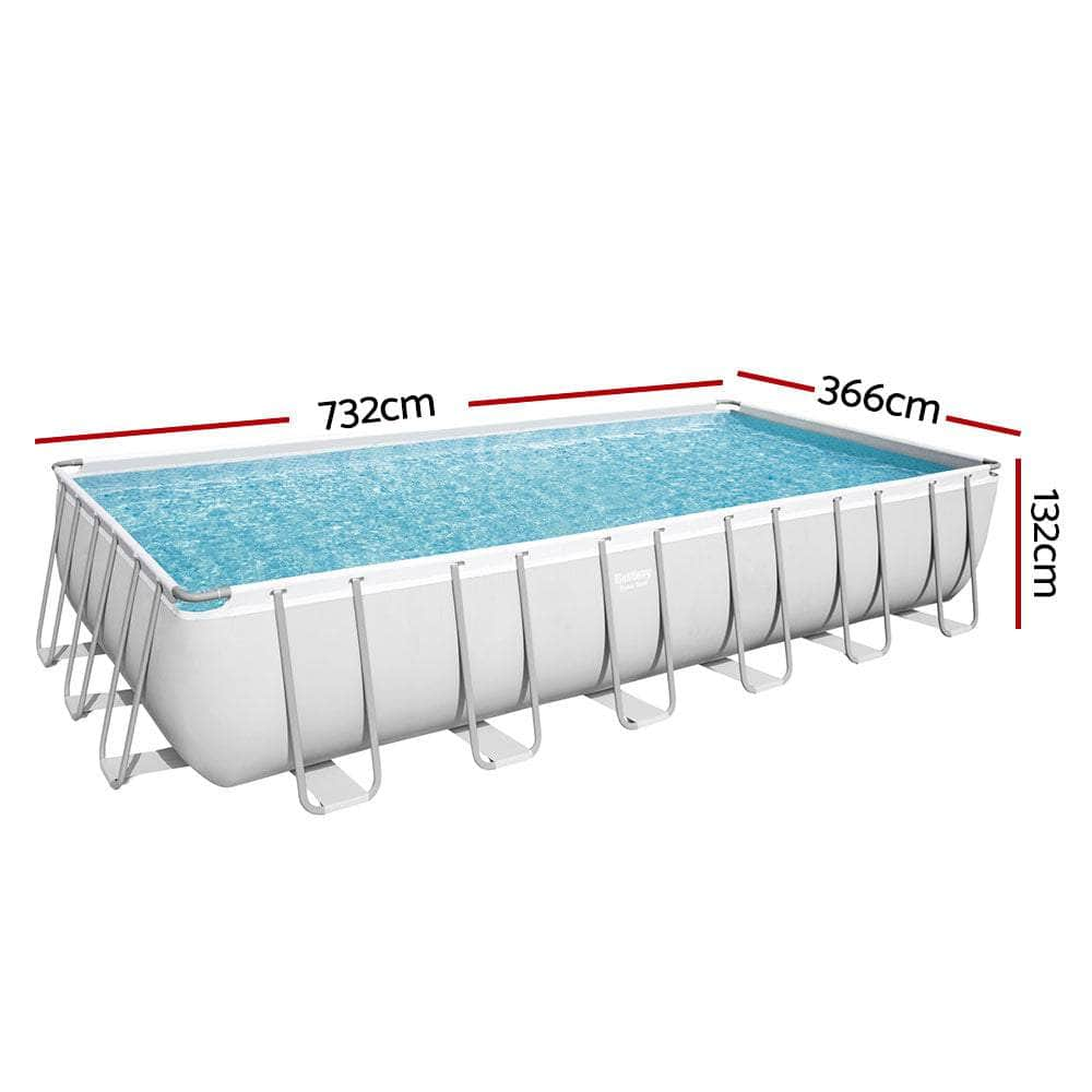 Bestway Above Ground Swimming Pool,7.32m x 3.66m x 1.32m,white