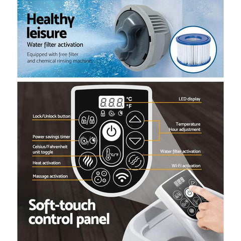 Bestway  Spa Pool Massage Hot Tub Inflatable Lay-Z Bath Pools Smart App Control,Approx