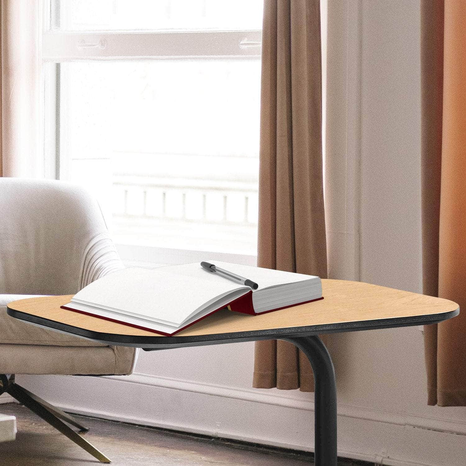 Beveled Edge C-Shaped Side Table