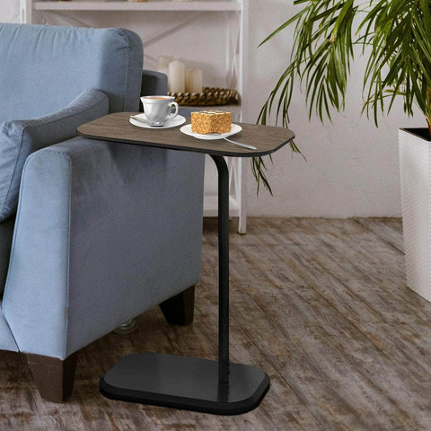 Beveled Edge C-Shaped Side Table