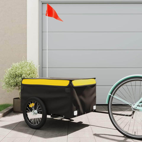 Bike Cargo Trailer Black and Yellow Iron