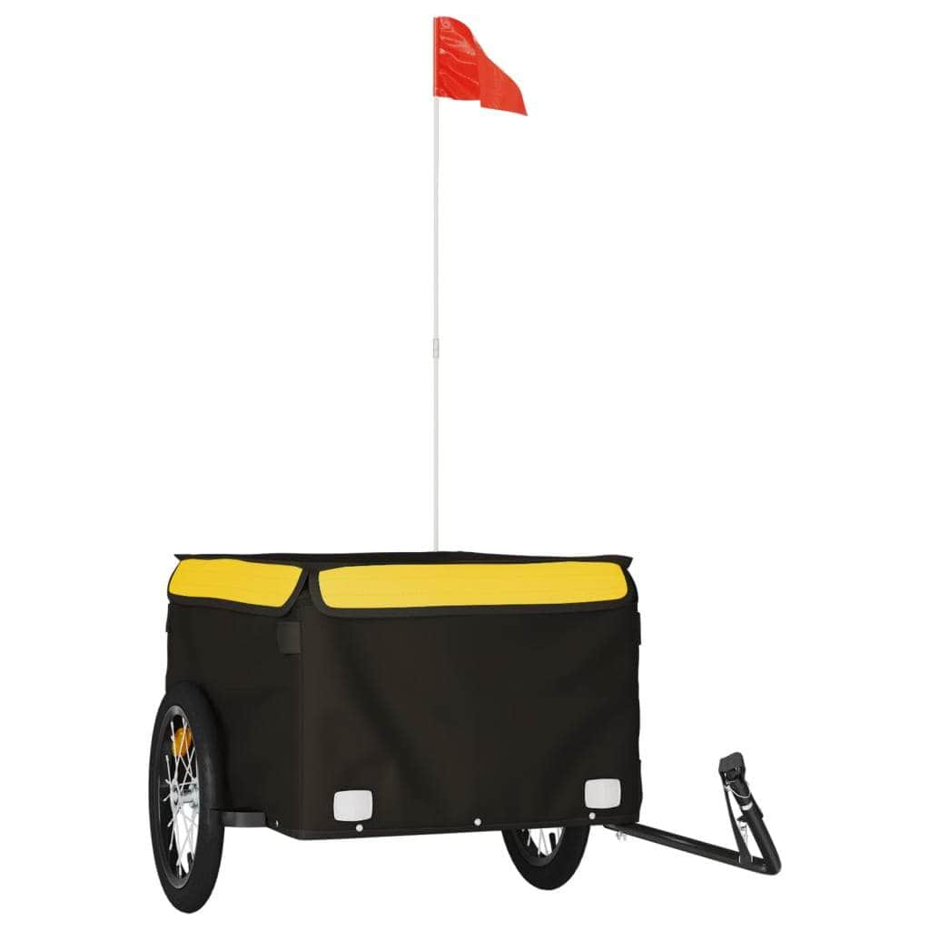 Bike Cargo Trailer Black and Yellow Iron