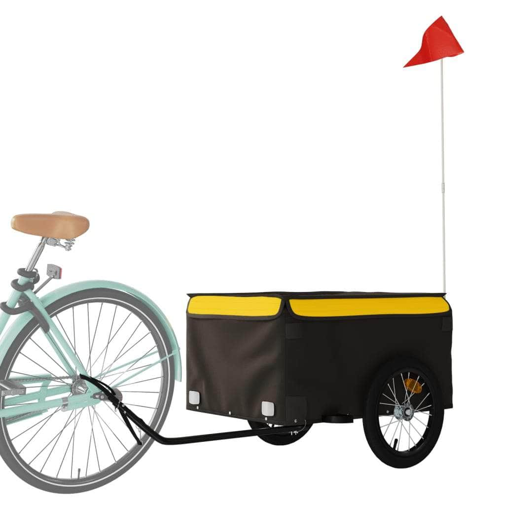 Bike Cargo Trailer Black and Yellow Iron