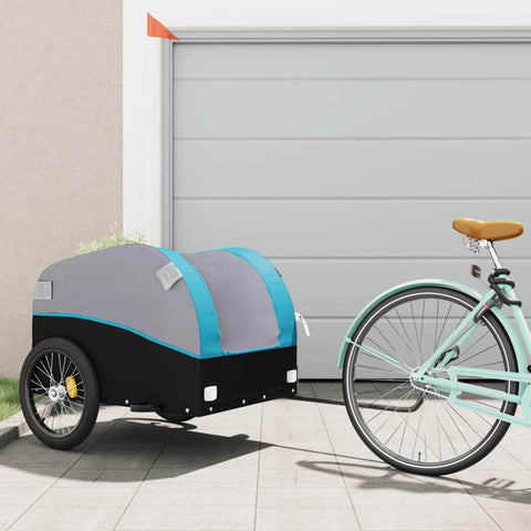 Bike Trailer Black & Blue 45 kg Iron