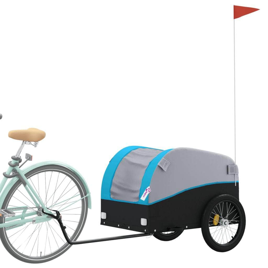 Bike Trailer Black & Blue 45 kg Iron