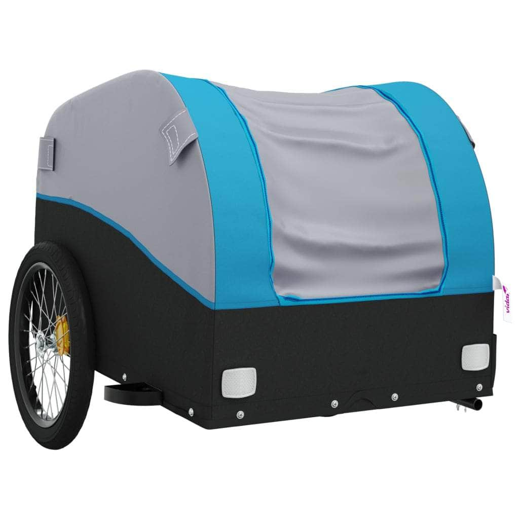 Bike Trailer Black & Blue 45 kg Iron