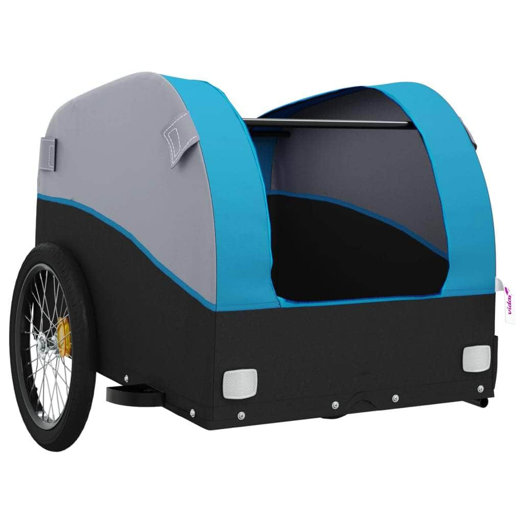 Bike Trailer Black & Blue 45 kg Iron