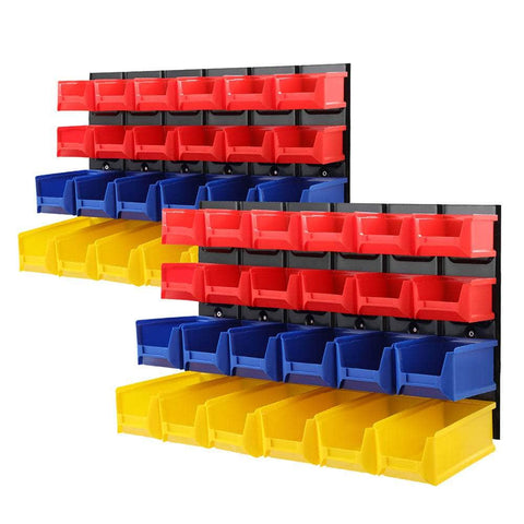 48 Storage Bin Rack Wall Mounted Peg Board