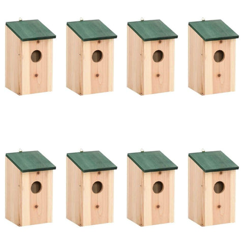 Bird Houses 8 pcs Wood