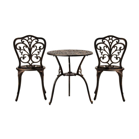 Bistro Furniture Setting 3 Piece Chairs Table Patio Indoor/Outdoor Set