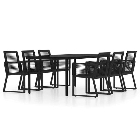 Black Beauty: 7-Piece Garden Dining Set in Sleek Black