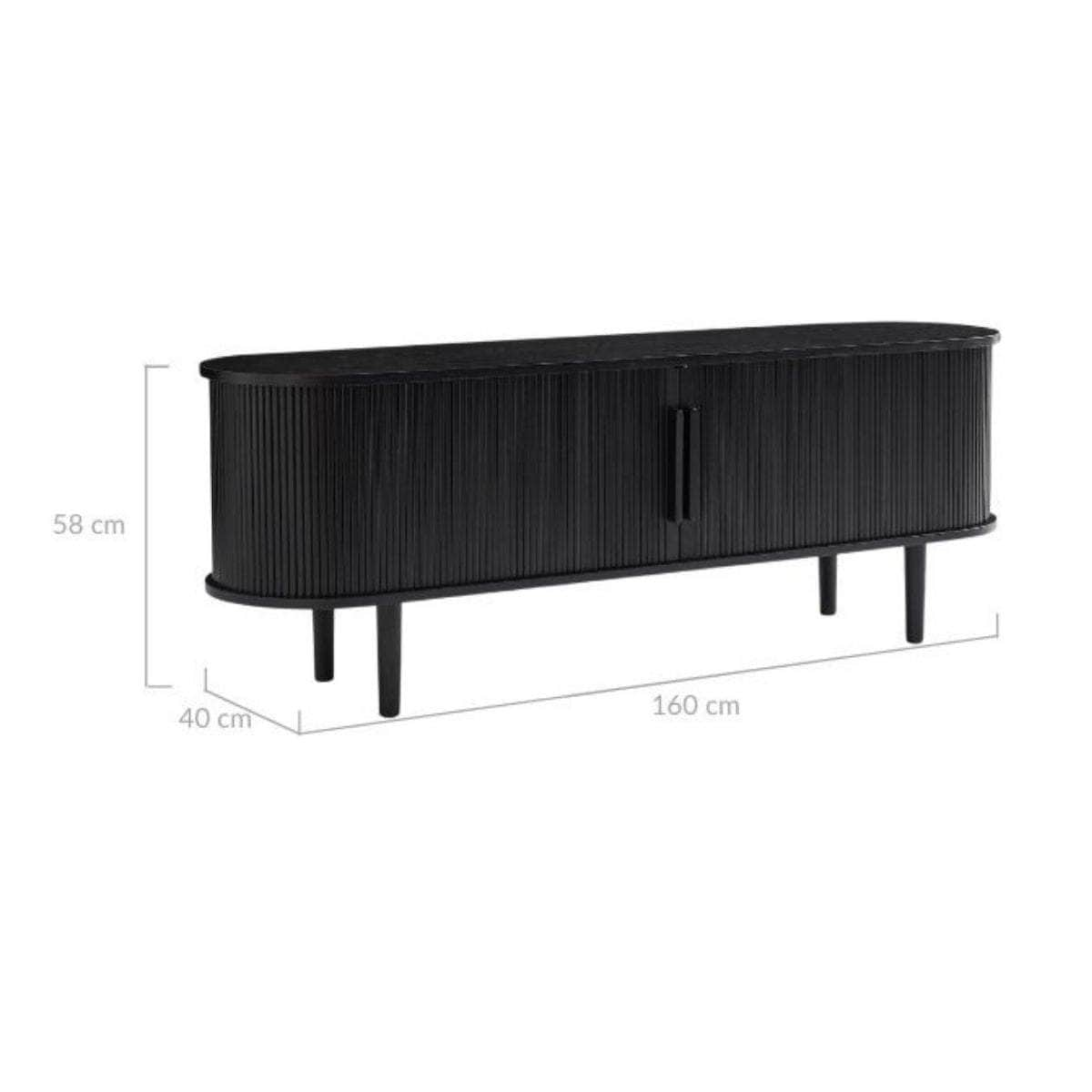 Black Column Tv Stand 160Cm