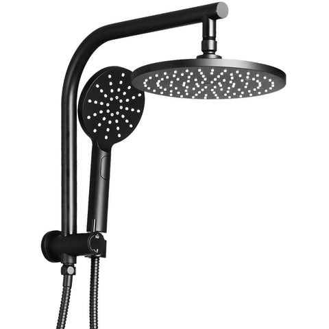 Black Handheld Round High Pressure Rain Shower Head Set