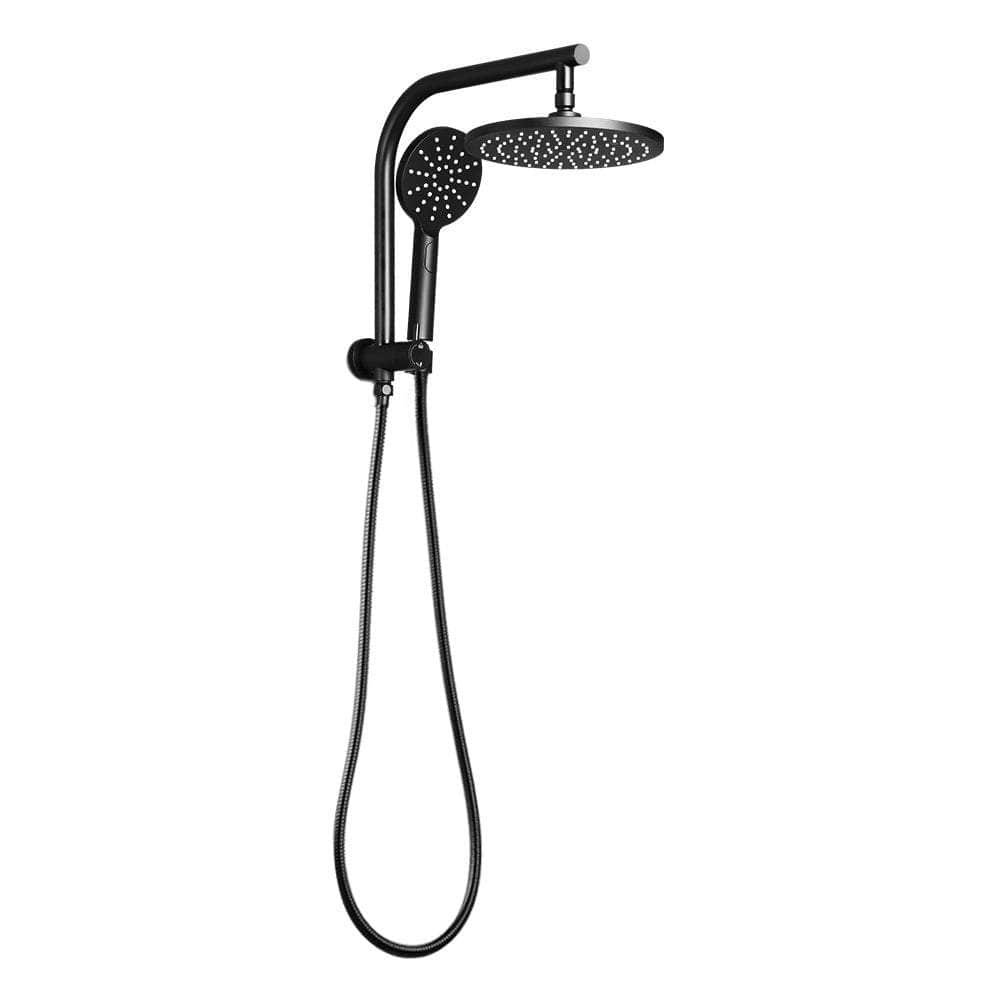 Black Handheld Round High Pressure Rain Shower Head Set