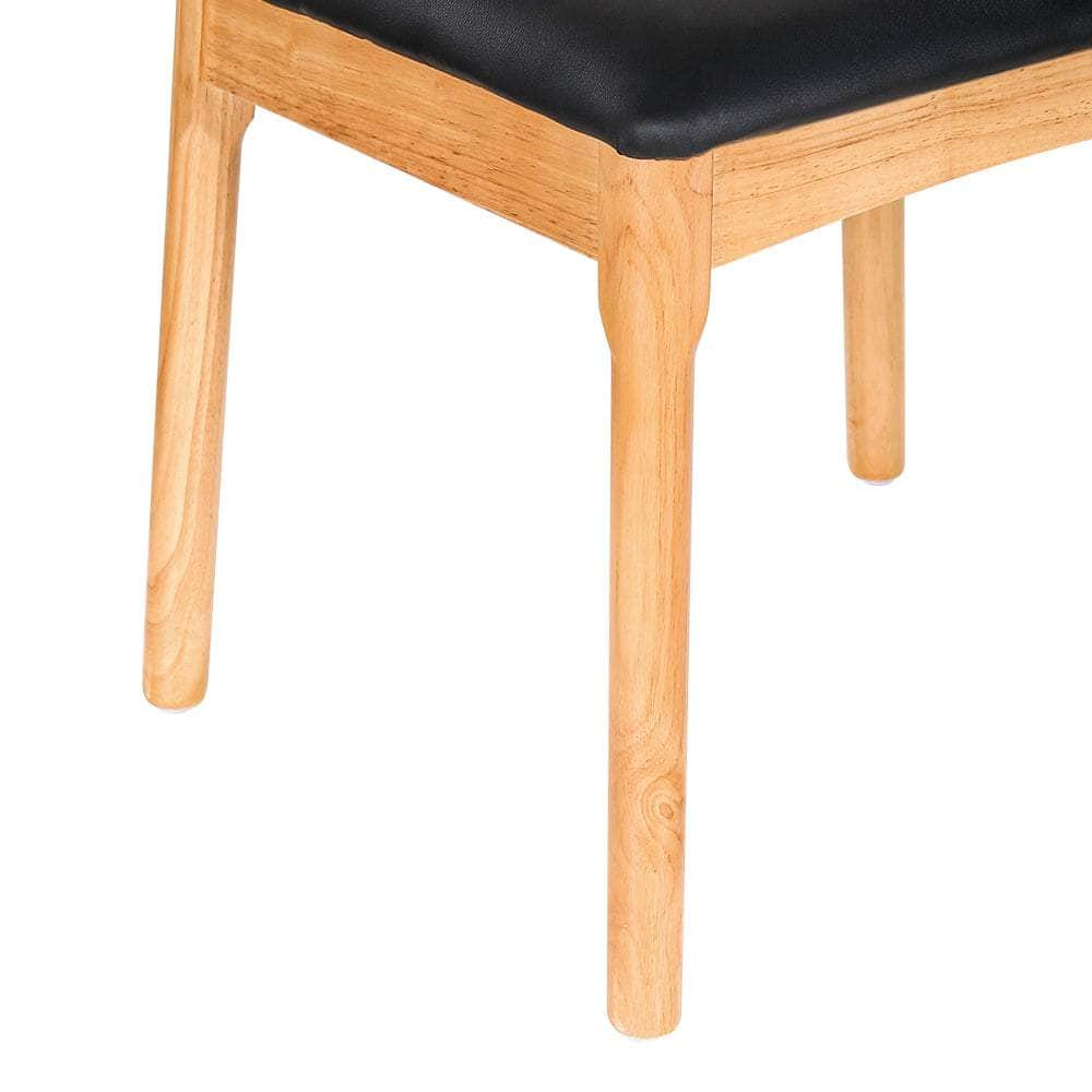 Black Leather Upholstered Cafe Kitchen Dining Chair Replica