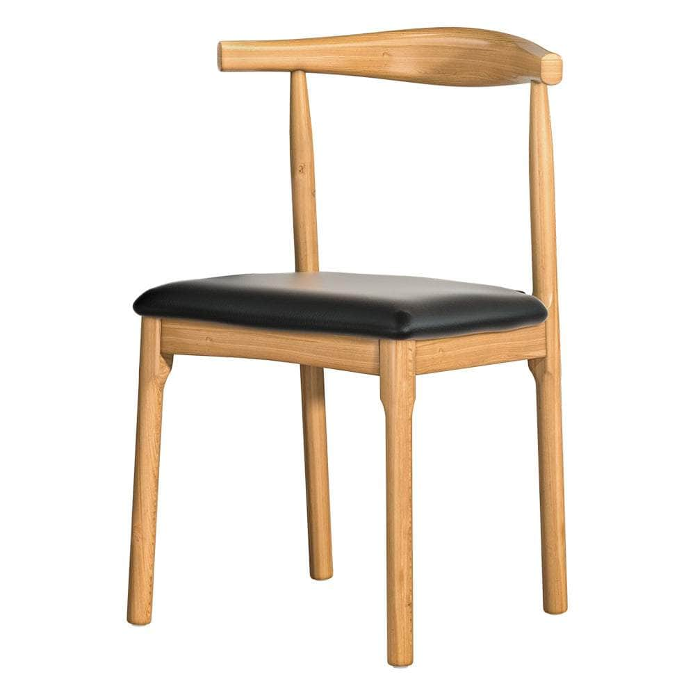 Black Leather Upholstered Cafe Kitchen Dining Chair Replica