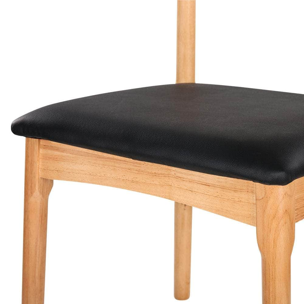 Black Leather Upholstered Cafe Kitchen Dining Chair Replica