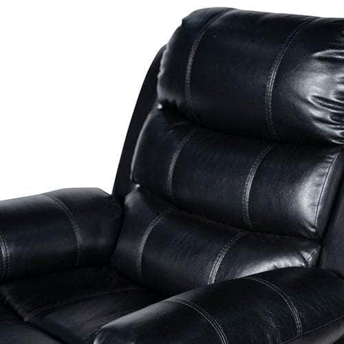 Black Leatherette Recliner With Led Console And Ultra Cushioning