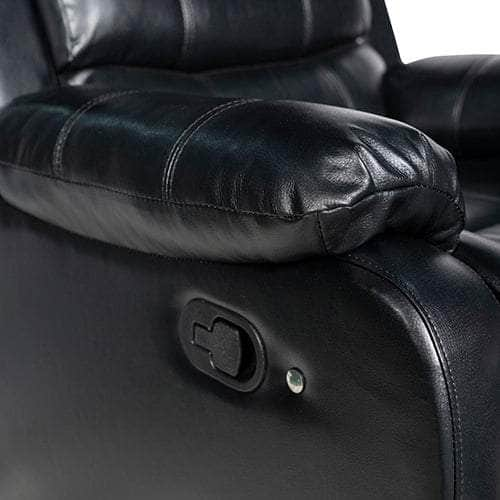 Black Leatherette Recliner With Led Console And Ultra Cushioning