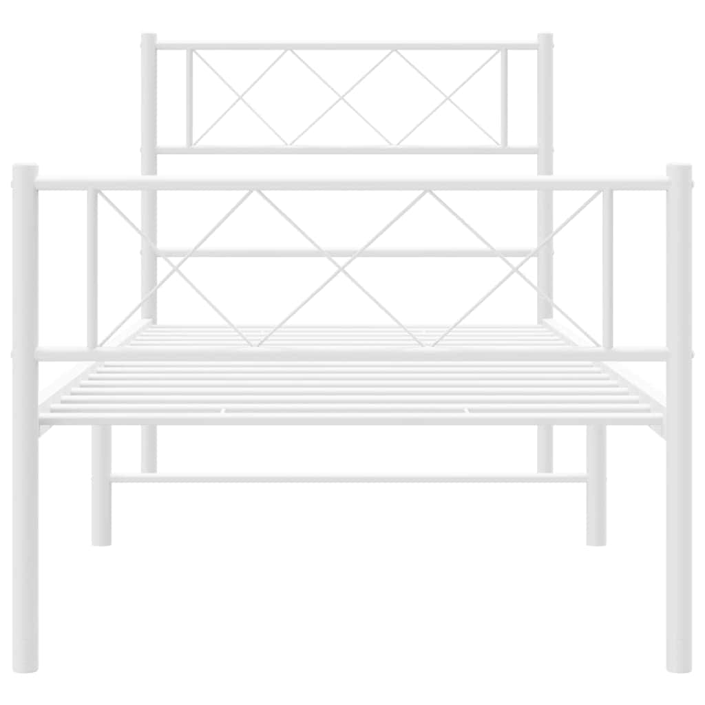 Black-Metal Bed Frame with Headboard and Footboard