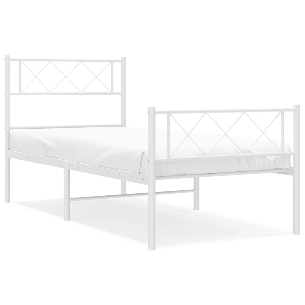 Black-Metal Bed Frame with Headboard and Footboard