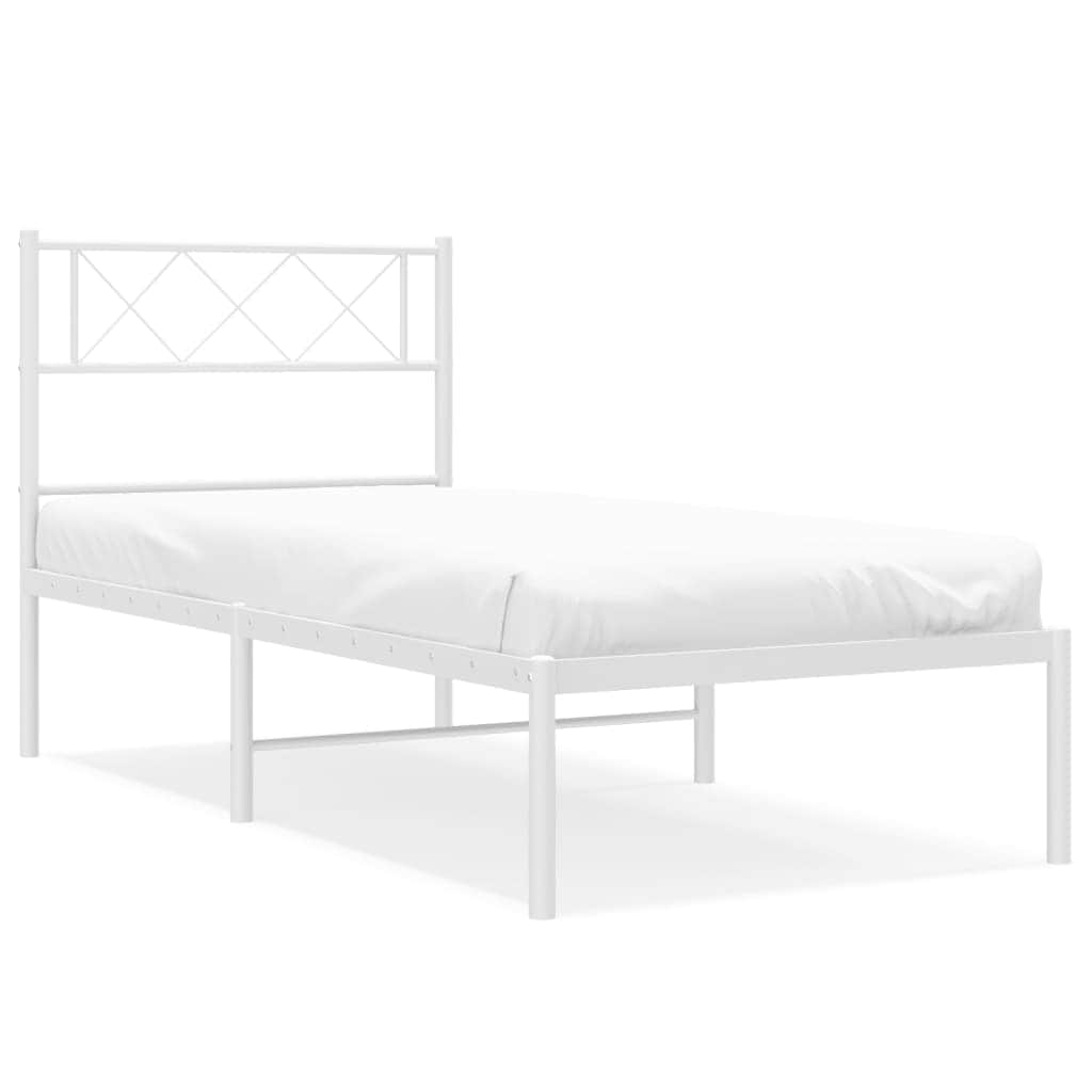 Black-Metal Bed Frame with Headboard and Footboard