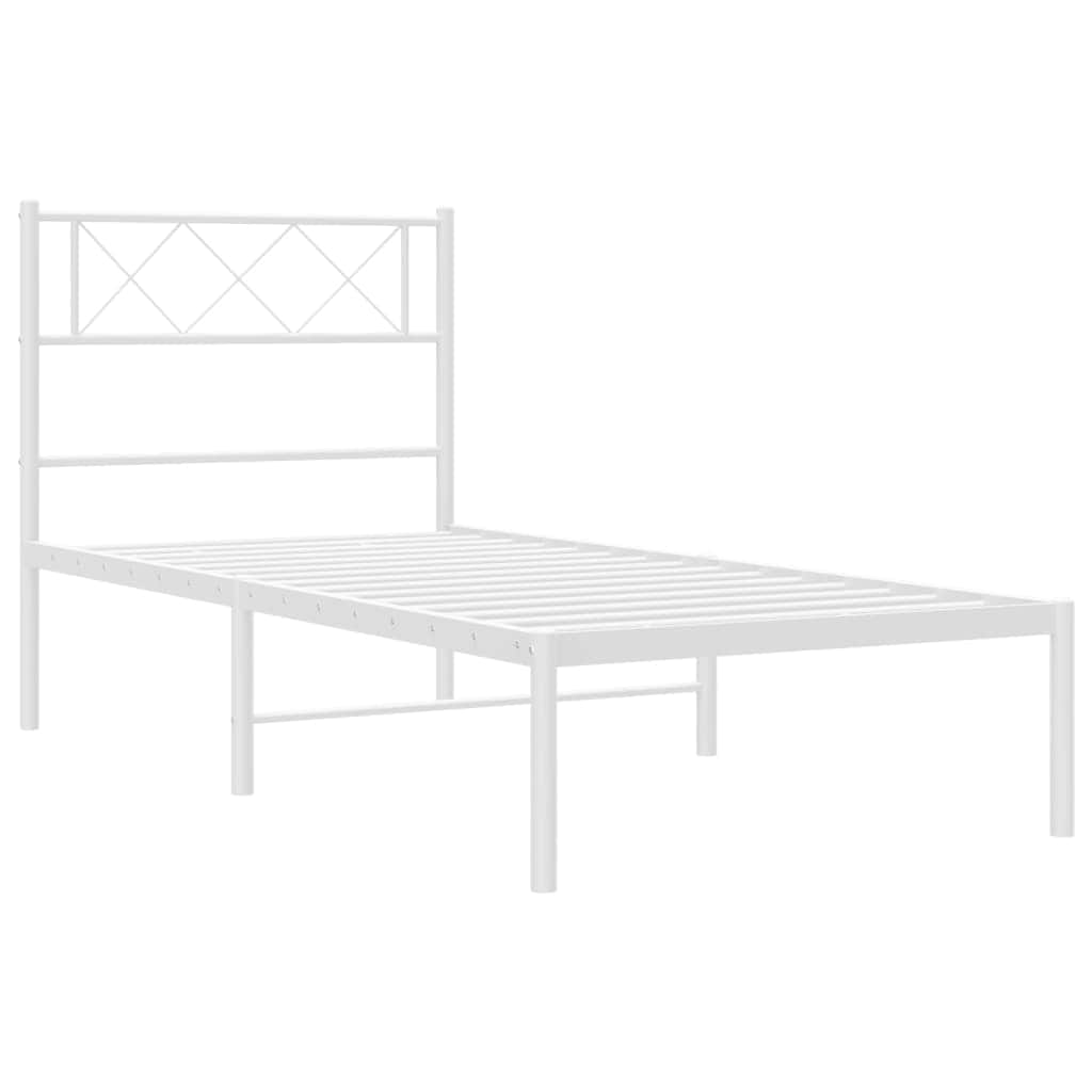 Black-Metal Bed Frame with Headboard and Footboard