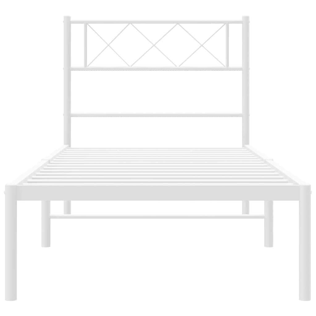 Black-Metal Bed Frame with Headboard and Footboard