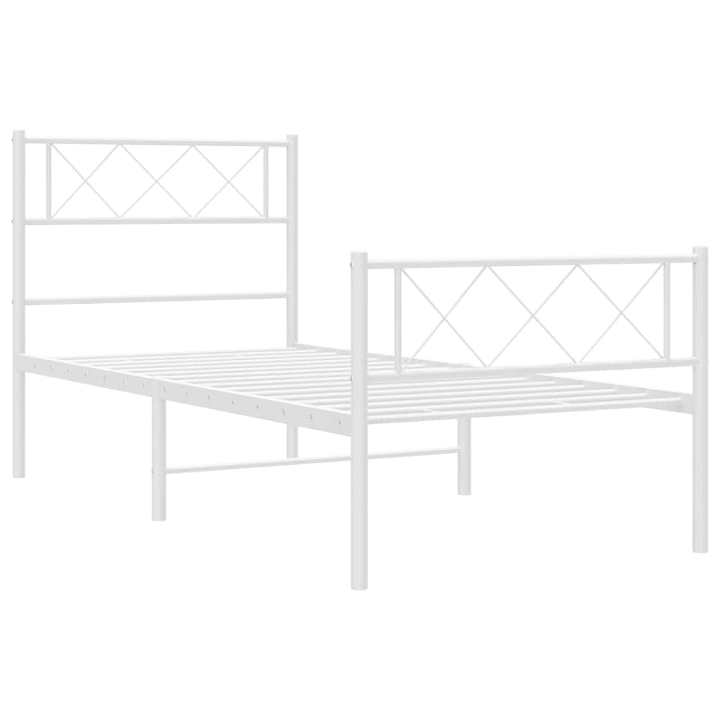 Black-Metal Bed Frame with Headboard and Footboard