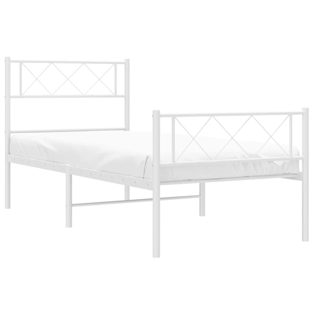 Black-Metal Bed Frame with Headboard and Footboard