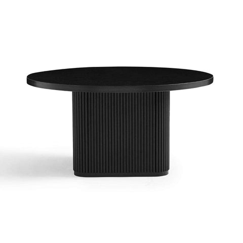 Black/Natural Round Column Coffee Table