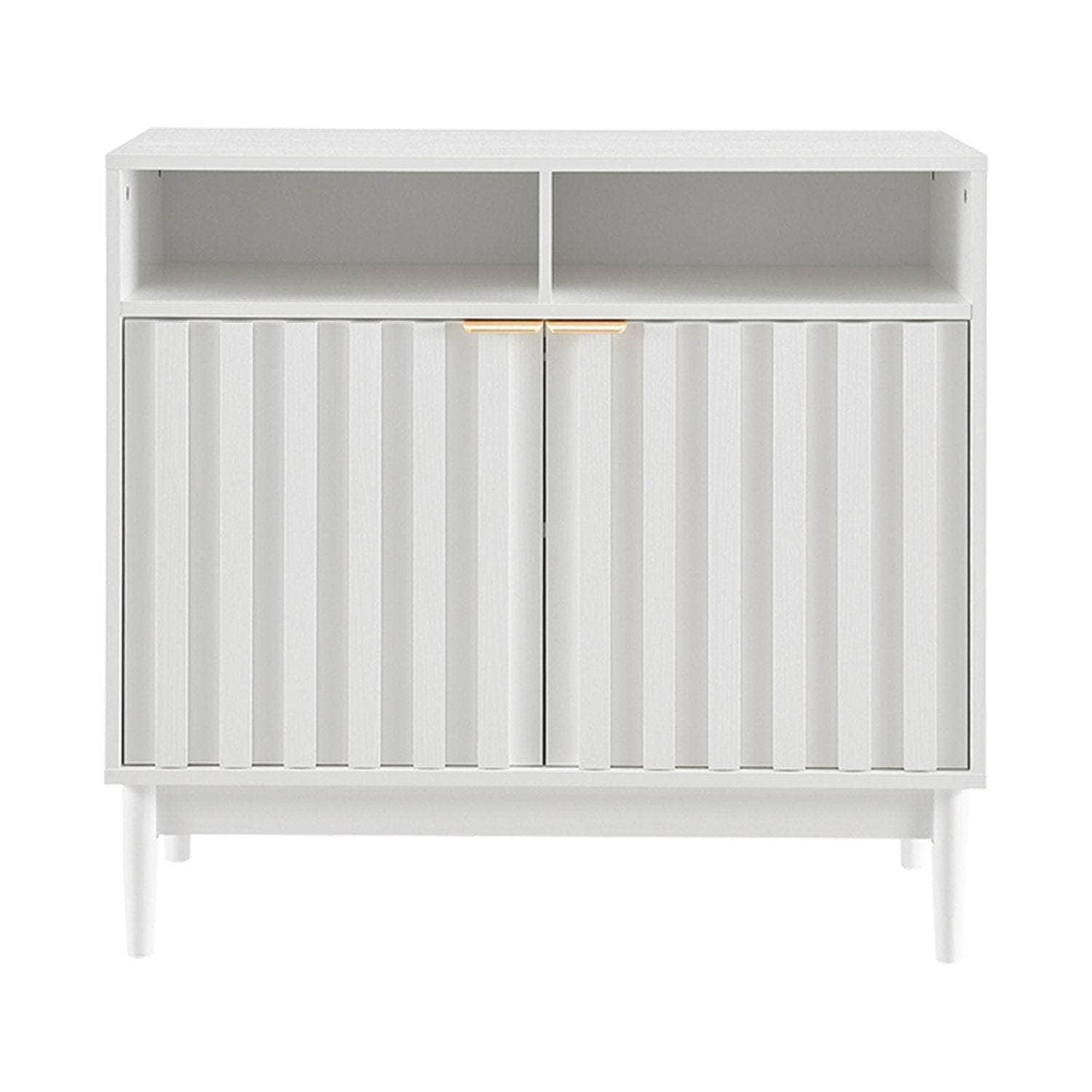 Black/Natural/White Two Door Sideboard with Sleek and Modern Storage Design