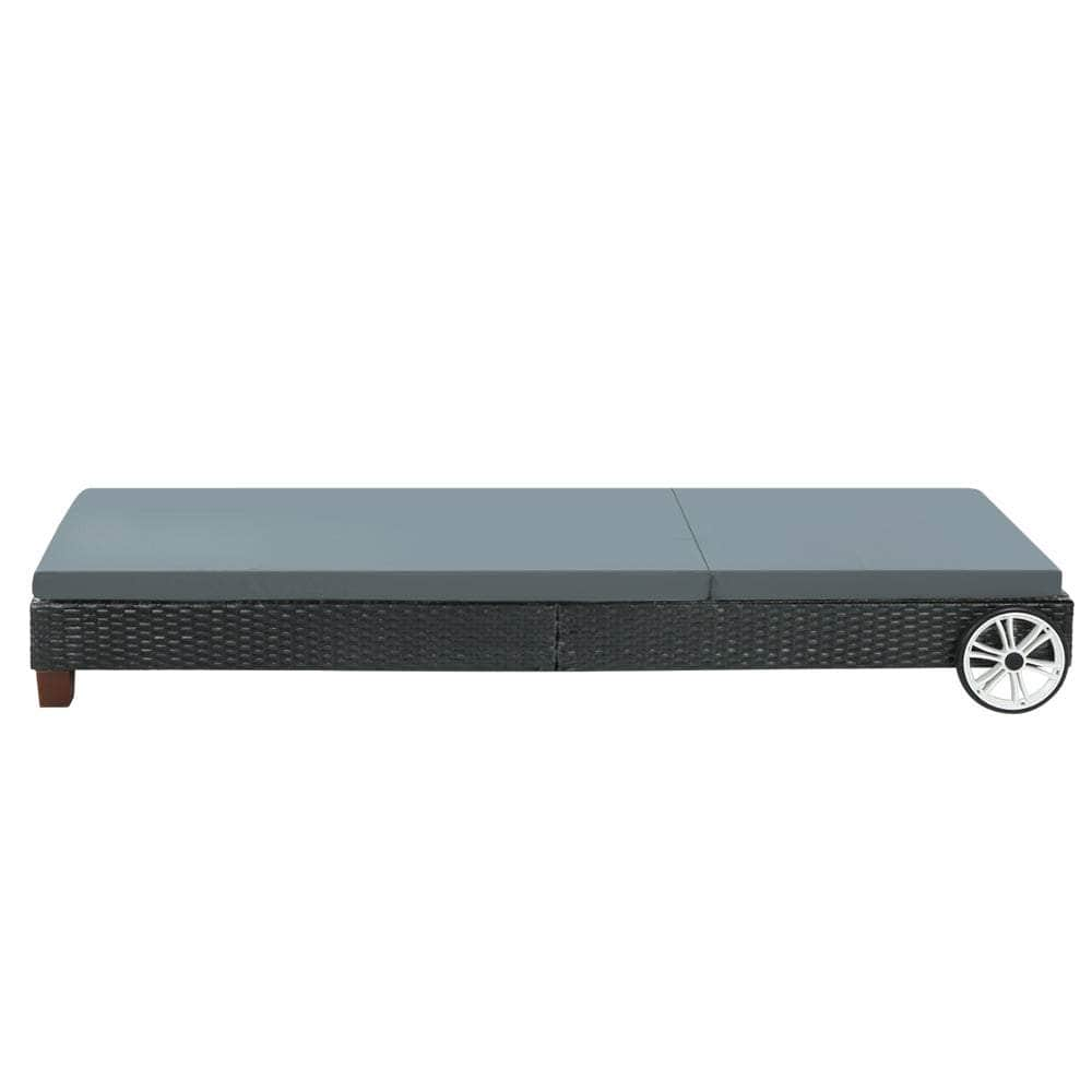 Black Patio Day Bed With Wheels