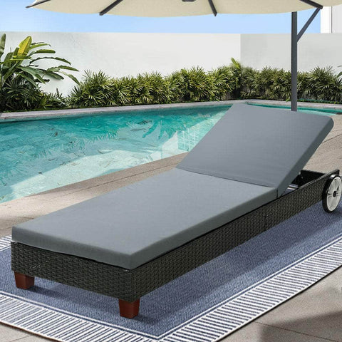 Black Patio Day Bed With Wheels