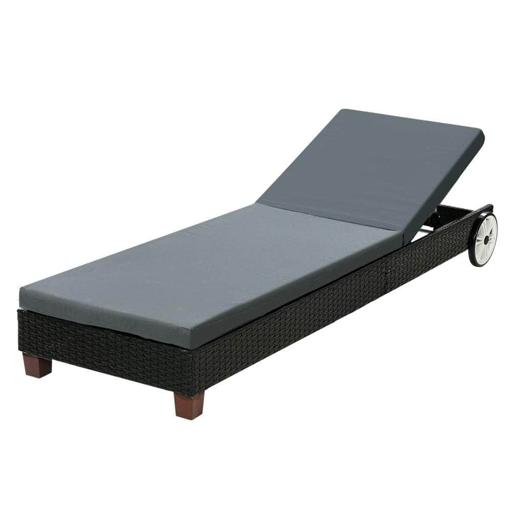 Black Patio Day Bed With Wheels