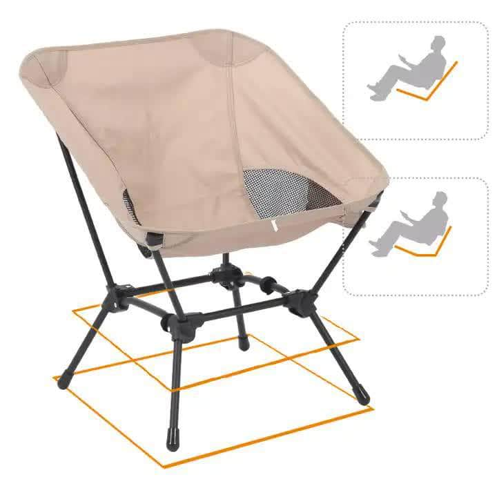 Black Portable Lightweight Folding Beach Chair - Compact Fishing