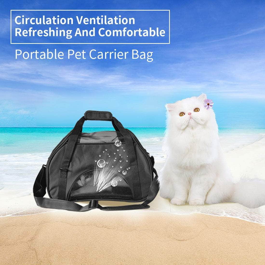 Black Portable Pet Carrier Tote Travel Bag Kennel Dog Crate Cage