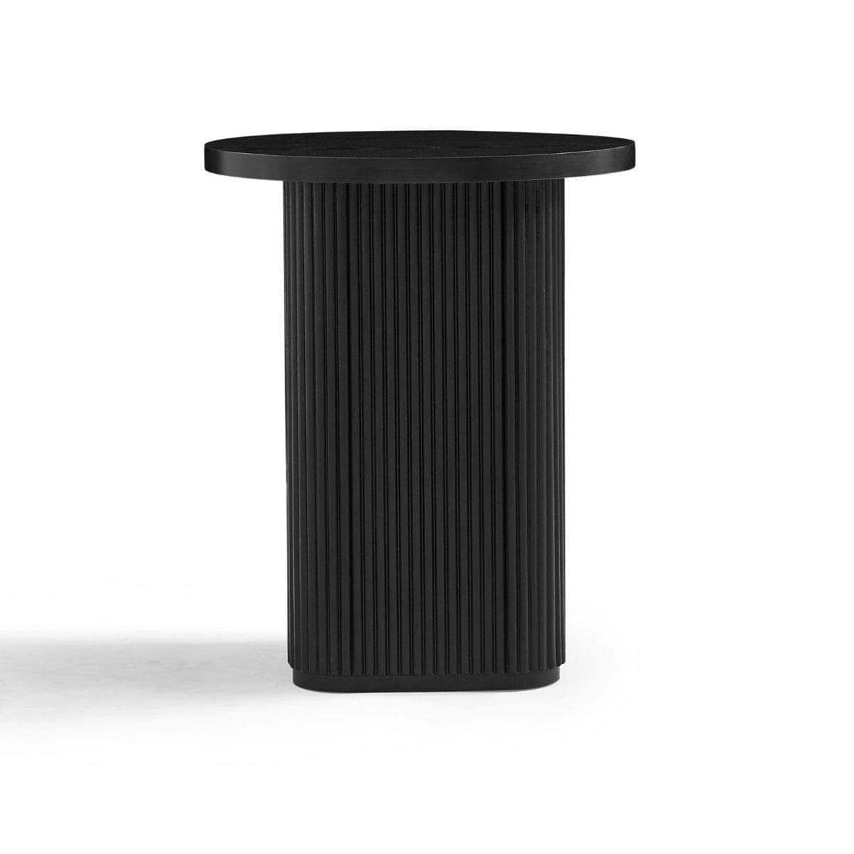 Black Round Column Side Table