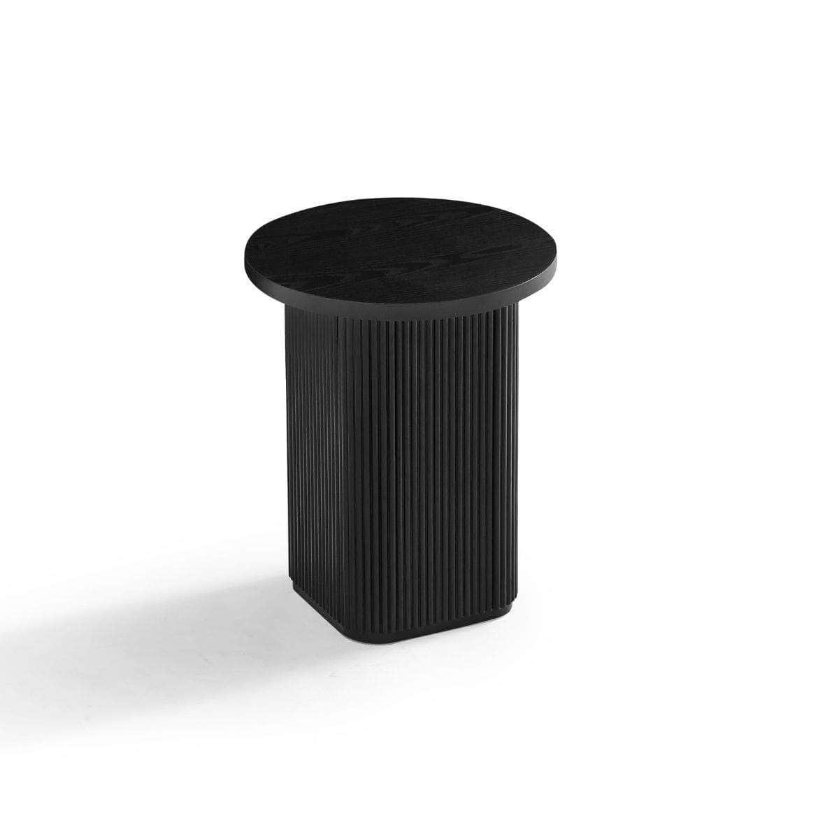 Black Round Column Side Table