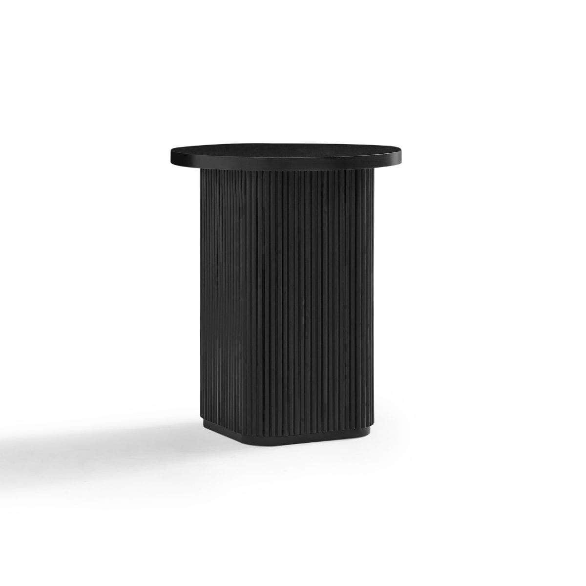 Black Round Column Side Table