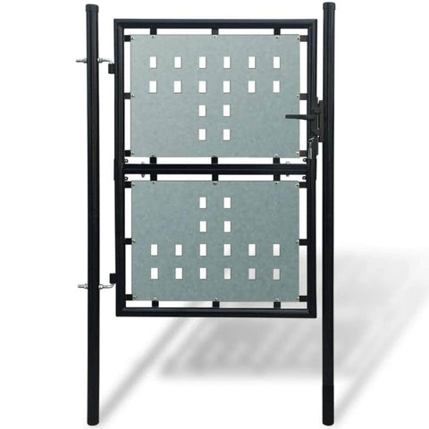 Black Single Door Fence Gate L