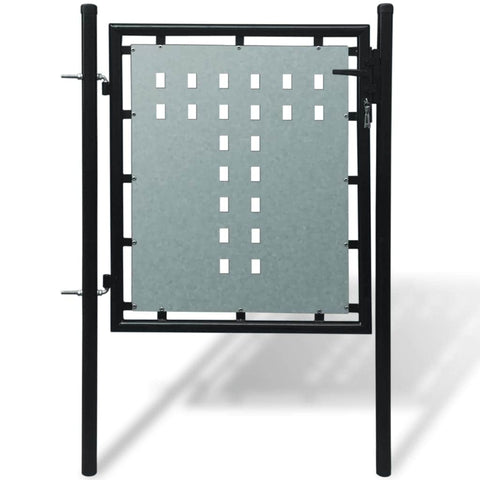 Black Single Door Fence Gate  M