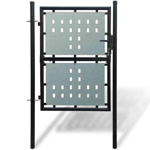 Black Single Door Fence Gate XL