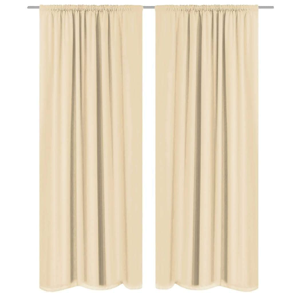 Blackout Curtains 2 pcs Double Layer  Beige