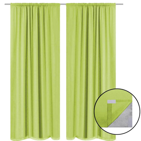 Blackout Curtains 2 pcs Double Layer  Green