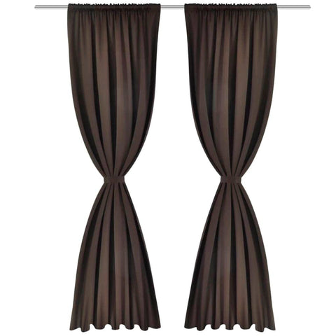 Blackout Curtains 2 pcs Slot-Headed Brown