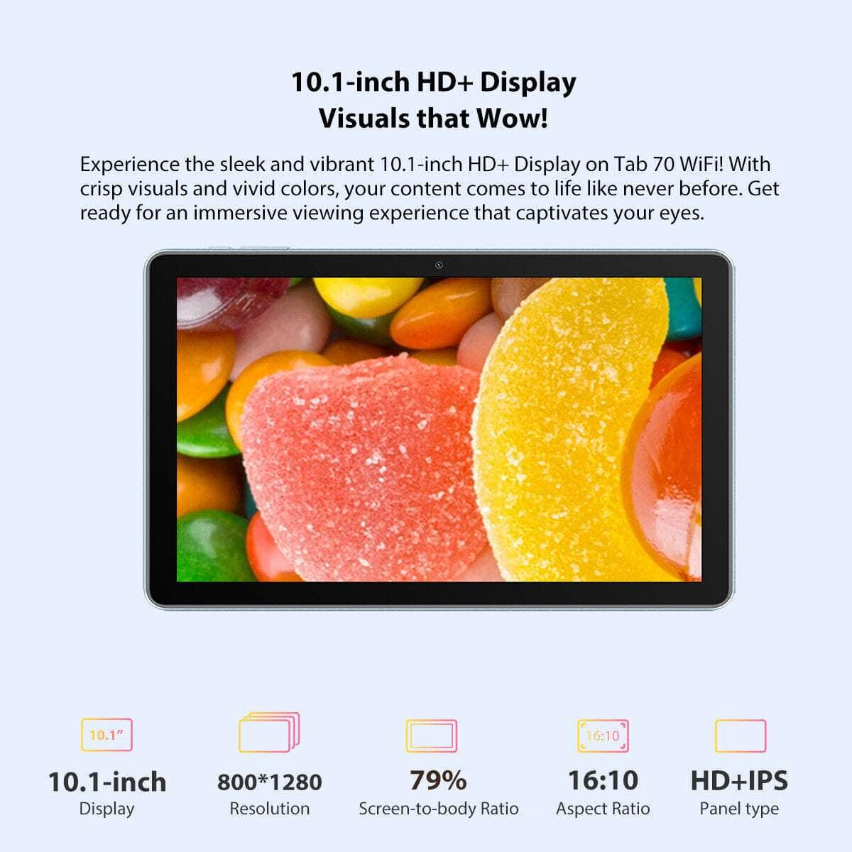 Blackview Android 13 Tab 70 Wifi Tablets 6580Mah 10.1 Inch 8GB+64GB/SD 1TB