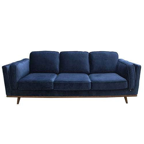 Blue Fabric 3+2+1 Seater Sofa With Wooden Frame