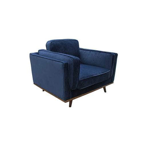 Blue Fabric 3+2+1 Seater Sofa With Wooden Frame